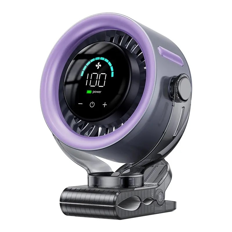 Rechargeable Portable Clip on Fan Touch Control, LED Display
